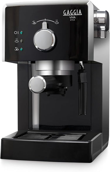 Gaggia RI8433/11 Viva Style Cafetera Espresso Manual, Para Café Molido y Monodosis, 15 Bar, 1L, 1025W, Negro
